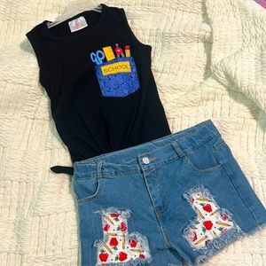 Ruffle girl back to school set